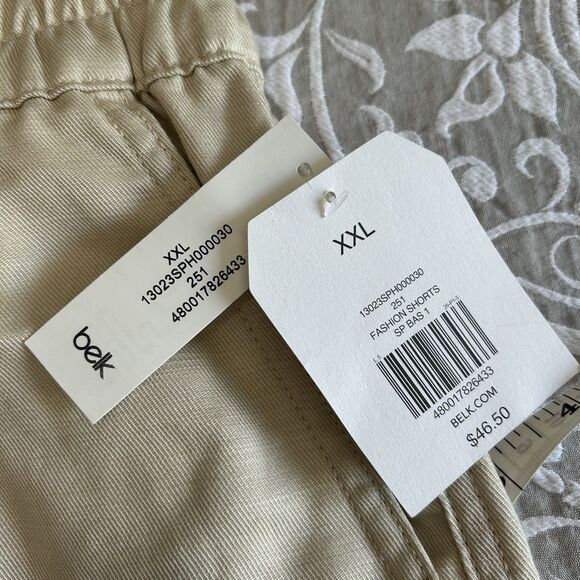 Wonderly Shorts Women XXL Khaki Elastic Pockets 6" Inseam Preppy Casual Comfy - Picture 5 of 13